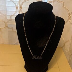 Gold "BADASS" Pendant Necklace - Women Accessories